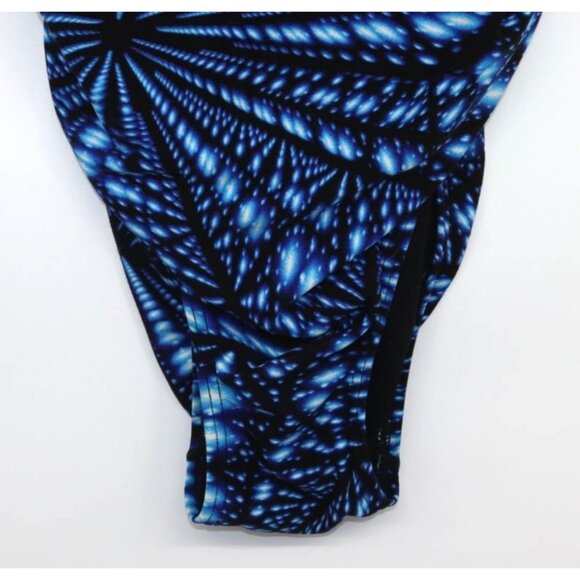 TYR Womens Blue & Black Spider Web One Piece Swimsuit Size 36 Summer Stretch - Picture 6 of 11